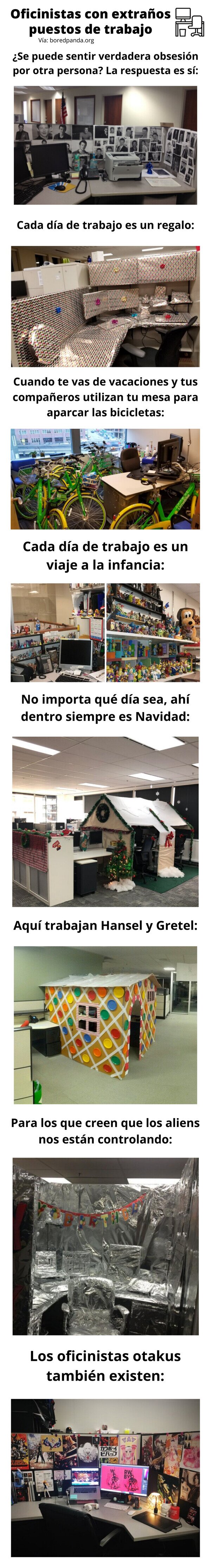 Meme_otros - Oficinistas con extraños puestos de trabajo