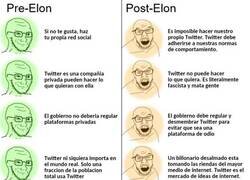 Enlace a Twitter antes y después de la compra de Elon Musk