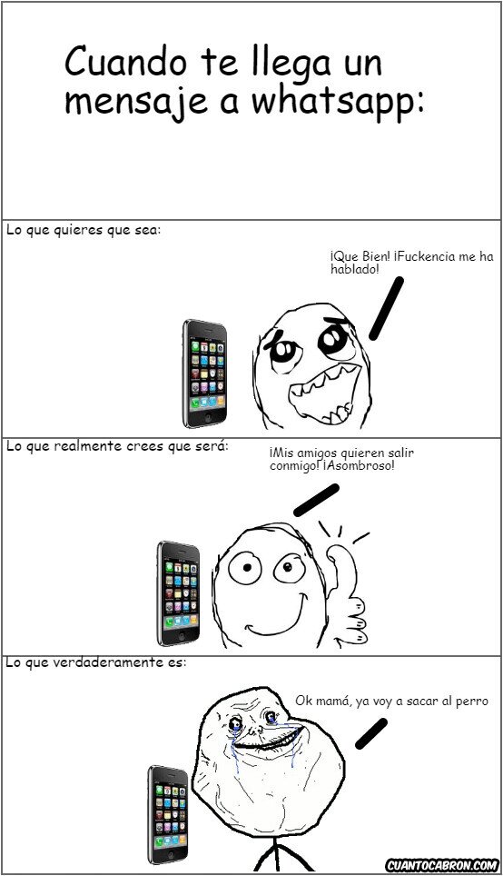 Whatsapp,Telefono,Mamá,Perro,Amigos,Chico,Chica,Expectativa,Realidad,Forever Alone