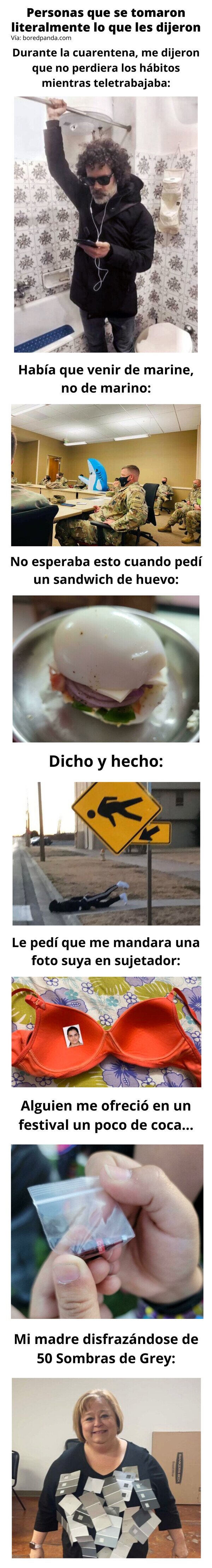 Meme_otros - Personas que se tomaron literalmente lo que les dijeron