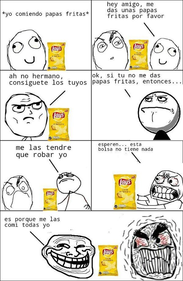 Trollface - Noo, mis patatas...