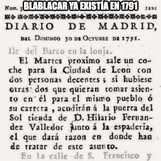 Meme_otros - Blablacar ya existía en 1791