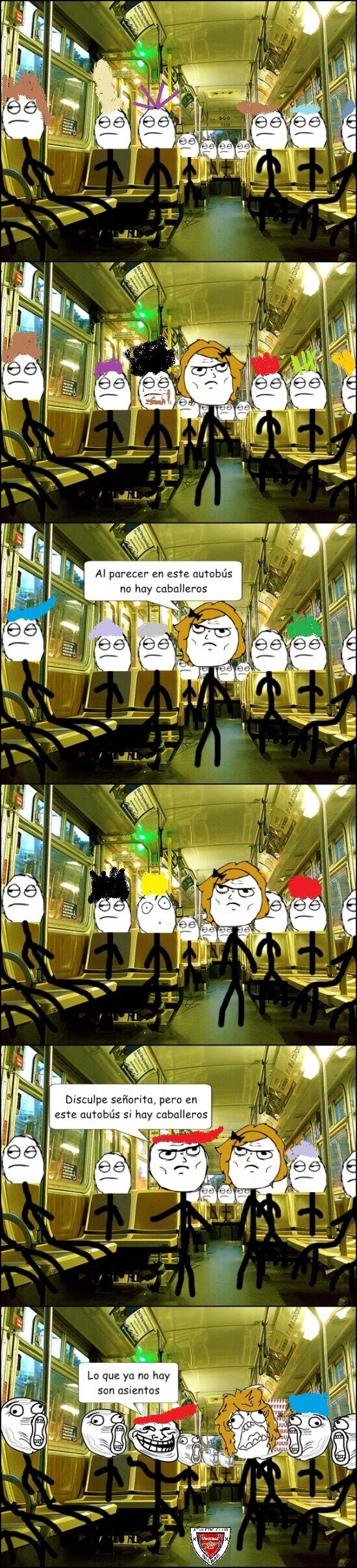 Trollface - Maestro troll en el autobus