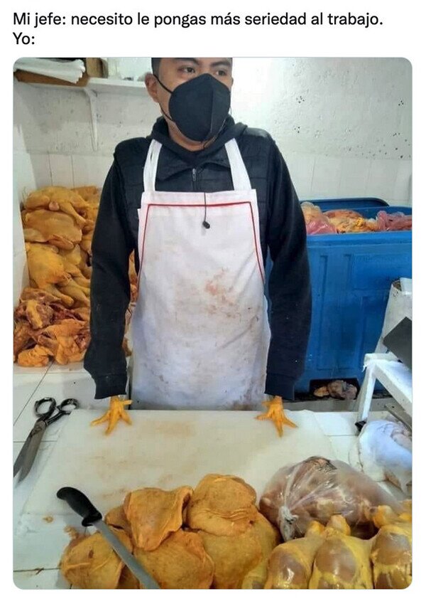 Meme_otros - En la pollería falta seriedad
