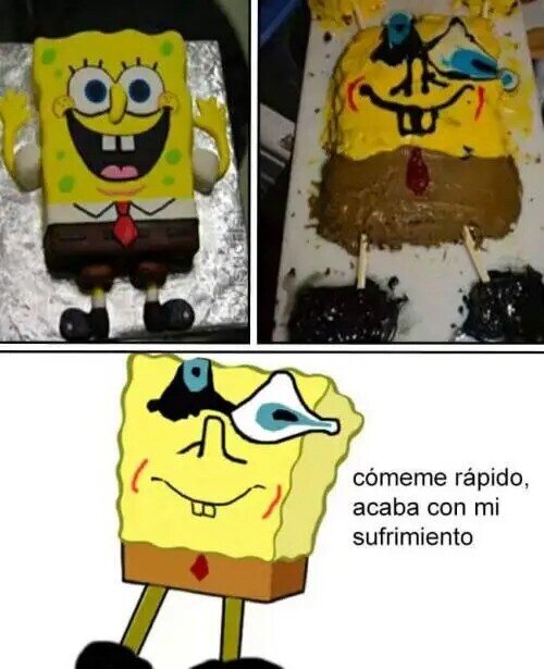 Meme_otros - La tarta que pretendía ser Bob Esponja