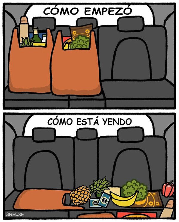 Meme_otros - Cuando metes la compra en los asientos traseros