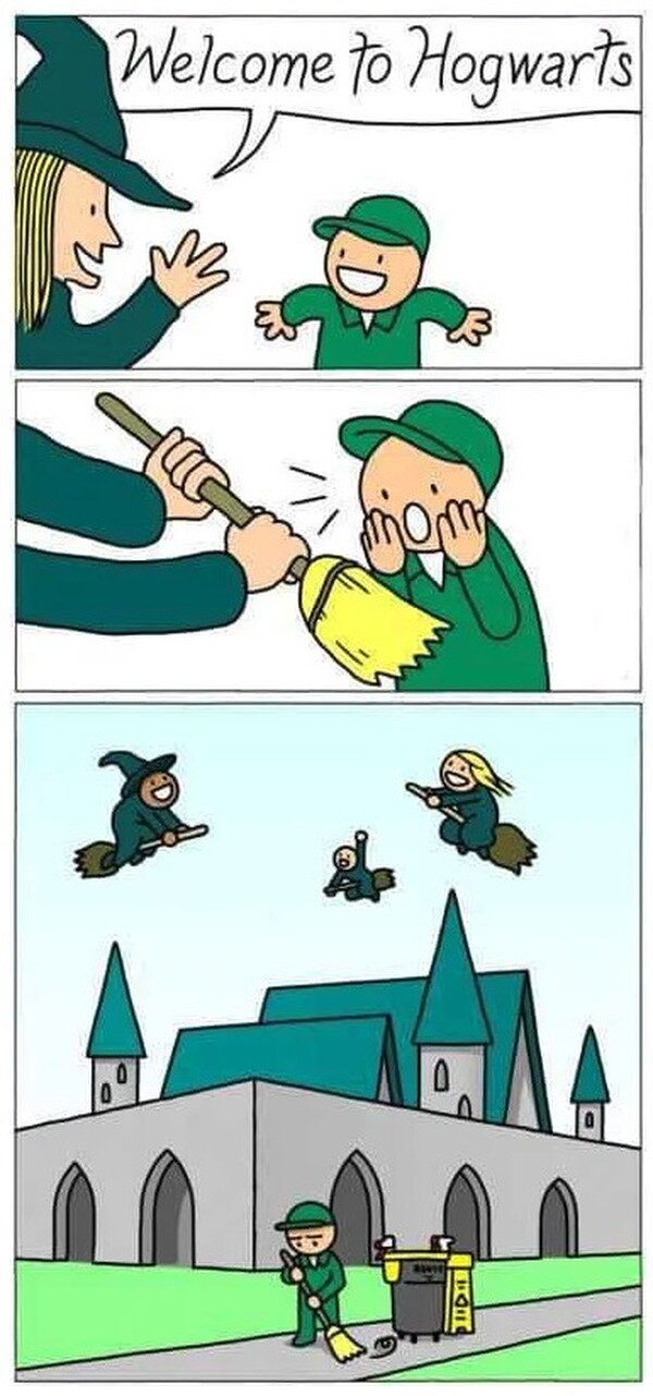 Meme_otros - La escoba de Hogwarts