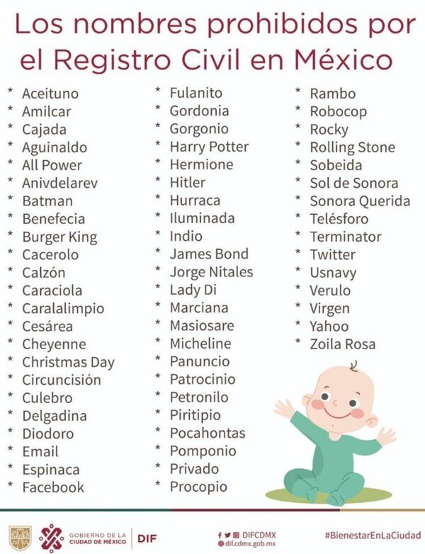 Meme_otros - Los nombre prohibidos en el Registro Civil en México