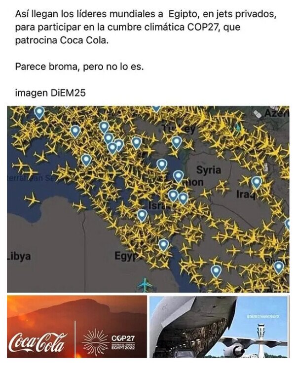 Meme_otros - 400 jets privados para luchar contra el Cambio Climático