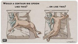 Enlace a ¿Cómo dormiría en pareja un centauro?