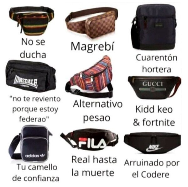Meme_otros - Cómo eres según tu riñonera