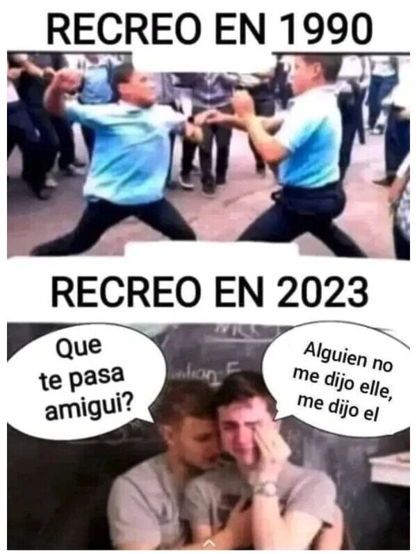 Meme_otros - Los recreos de antes sí que eran duros