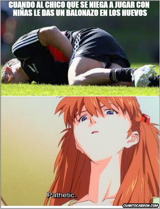 testiculos,patetico,llorar,dolor,huevos,sexo debil,balonazo,futbol