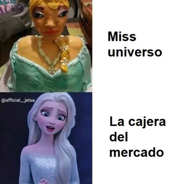 Miss Universo,Elsa,Frozen,cajera,supermercado,belleza