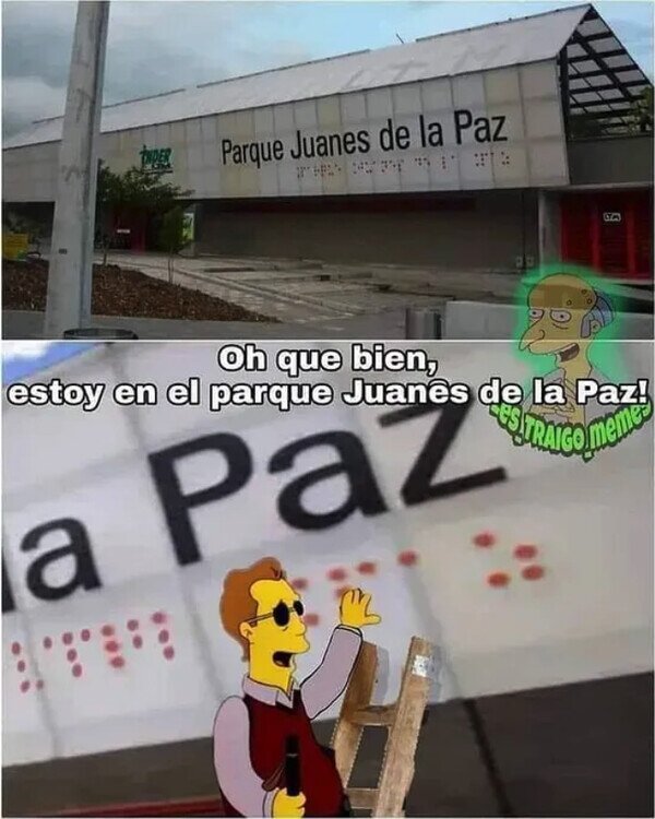 Meme_otros - ¿Qué pinta algo escrito en braile en lo alto de una pared?