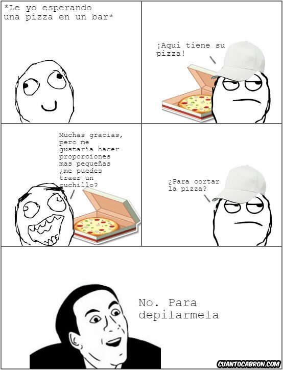 No me digas,pizza,cortar,cuchillo