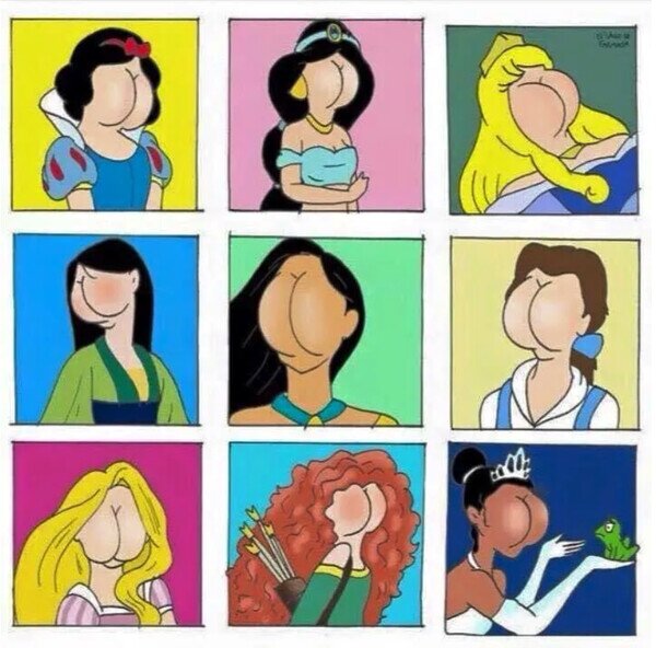 Otros - Si las princesas Disney tuvieran cara de culo