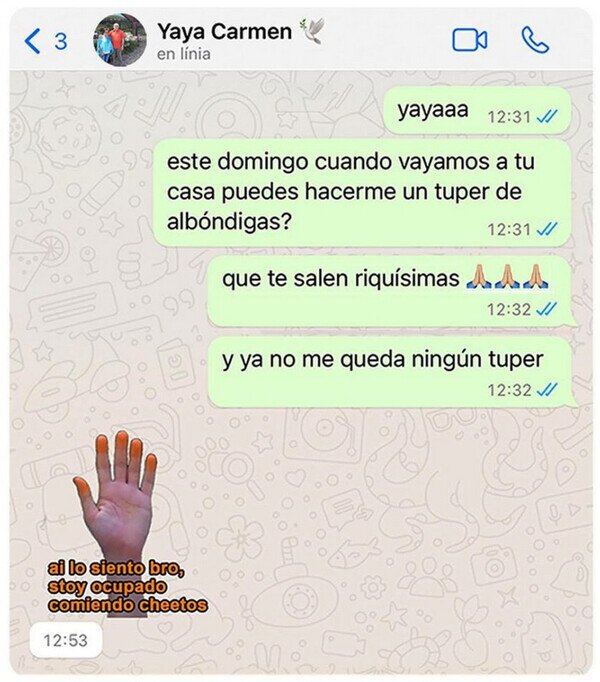 Meme_otros - La yaya aprendió a usar stickers