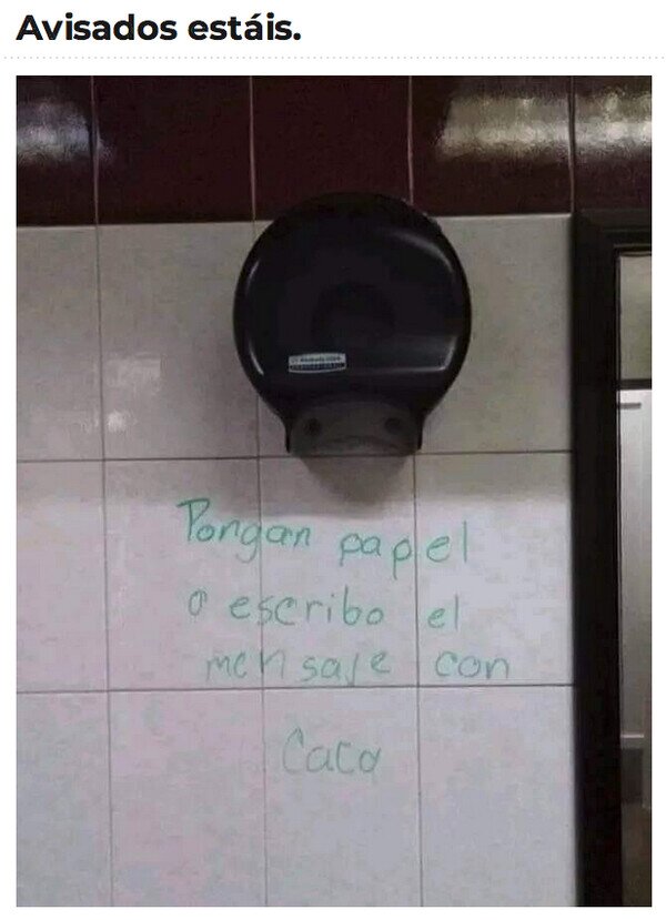 mensaje,baño,WC,papel,caca