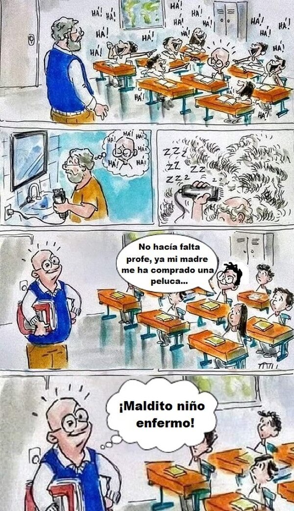 Meme_otros - Un profesor sin un pelo de tonto o sí...