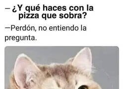 Enlace a 'Sobrar' y 'Pizza' son dos términos que no concuerdan en la misma frase
