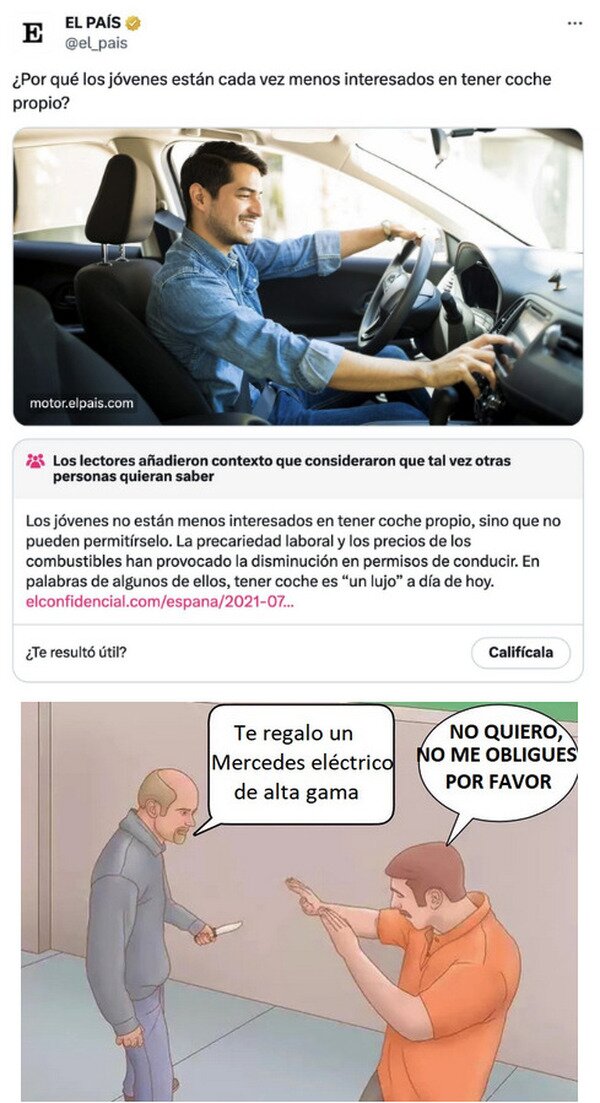 Meme_otros - Tener coche propio está sobrevalorado