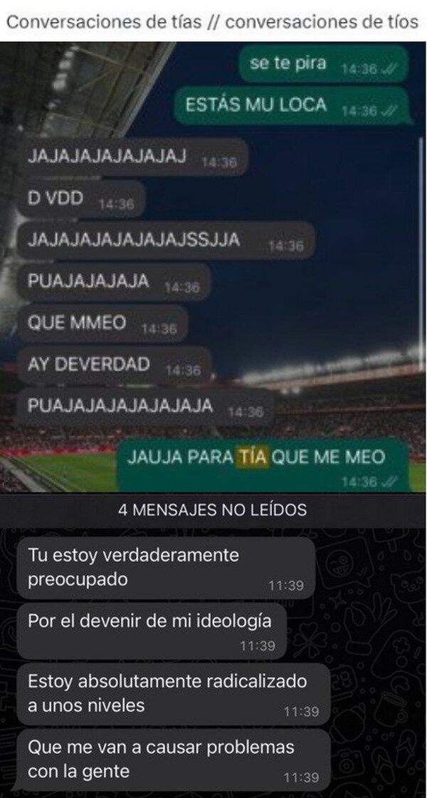 Meme_otros - Conversaciones de chicas vs de chicos