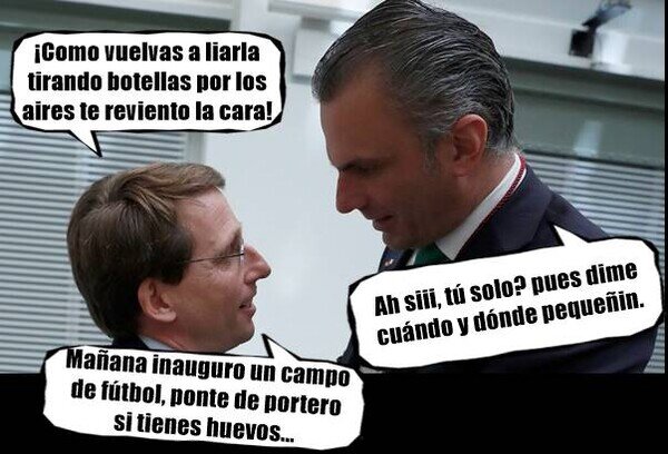 Meme_otros - A puñetazos no te ganará, pero cuidado con los pelotazos...