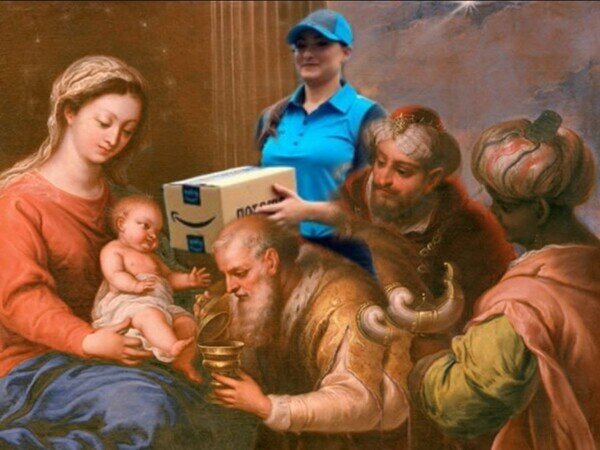 Meme_otros - Los Reyes Magos y la de Amazon.  Óleo sobre lienzo.