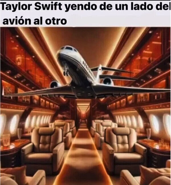 Meme_otros - Taylor Swift va a por el pan en avión