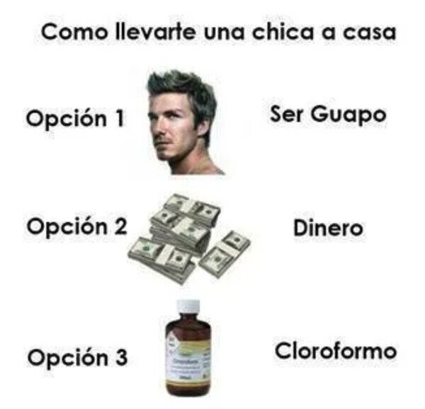 llevar,chica,casa,dinero,guapo,cloroformo