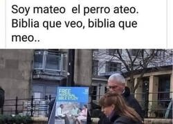 Enlace a Mateo, el perro ateo