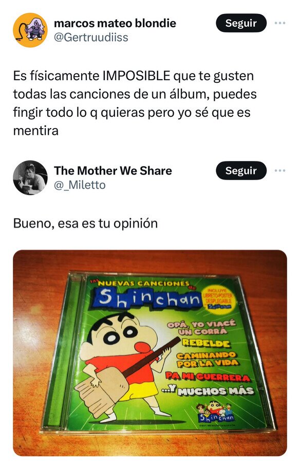 Meme_otros - ¿Cómo no te van a gustar todas las canciones de este disco?