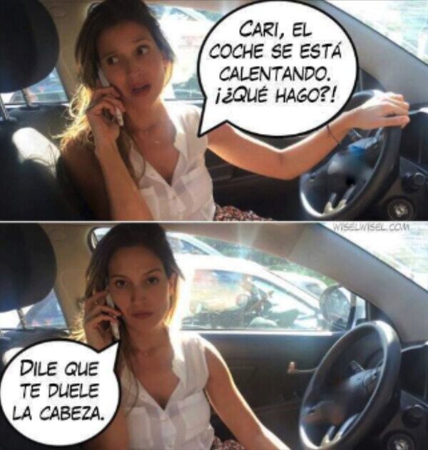 calentar,coche,pareja,novia,dolor,cabeza