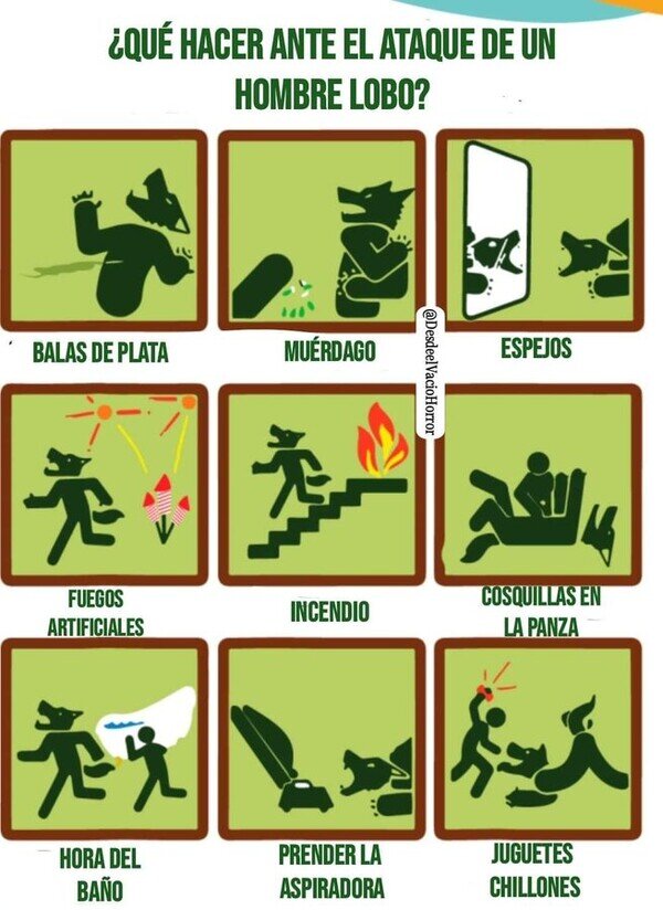 Meme_otros - En caso de ataque de hombre lobo...