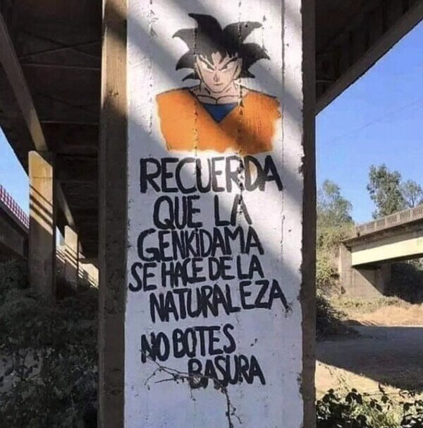 genkidama,Dragon Ball,reciclar,basura,pintada