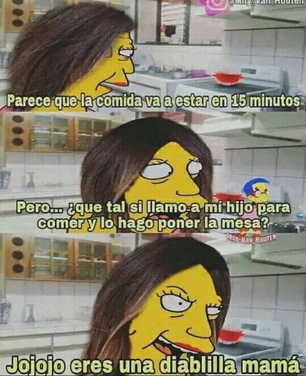 madre,poner,mesa,comer