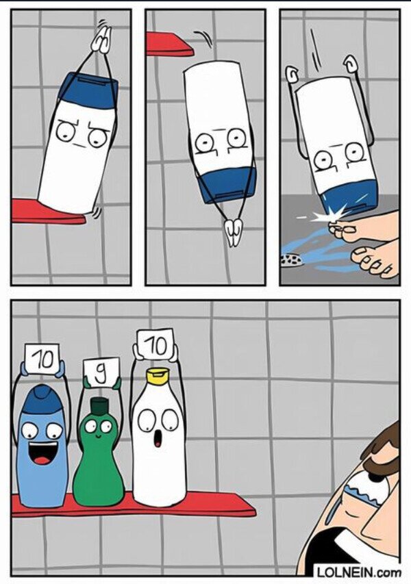 champú,gel,bote,ducha,pie,salto