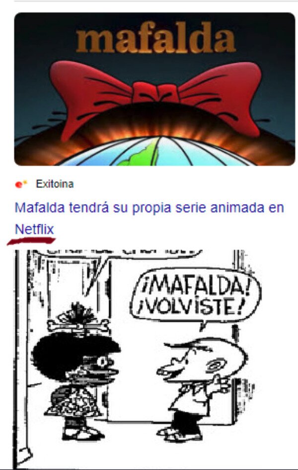 Meme_otros - Se viene Mafalda en Netflix