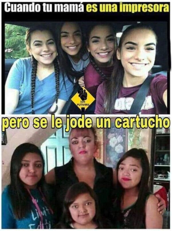 madre,hijas,impresora