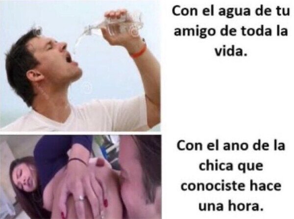 botella,agua,amigo,chica,desconocida,escrupuloso