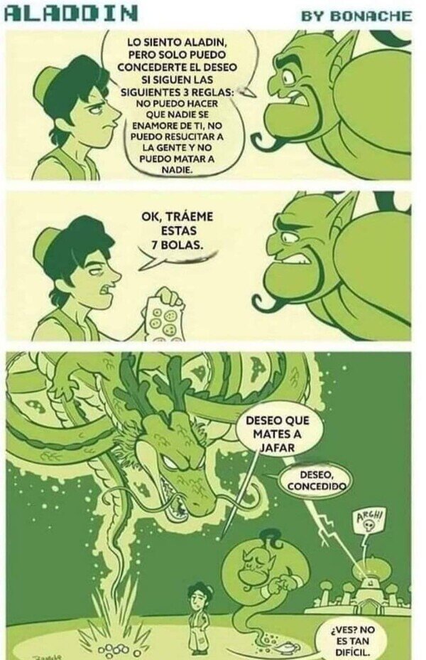 deseo,Aladdin,genio,bolas,dragón