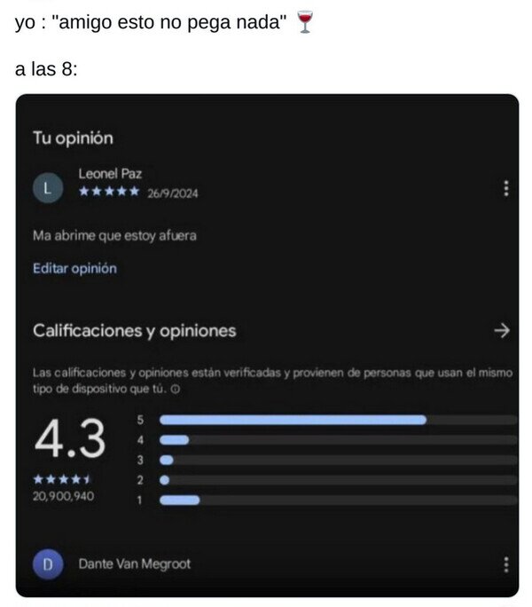Meme_otros - Confundió el whatsapp con las reseñas de google