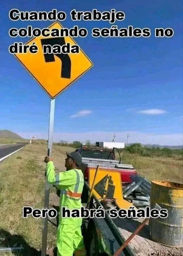 trabajar,colocar,señales,decir