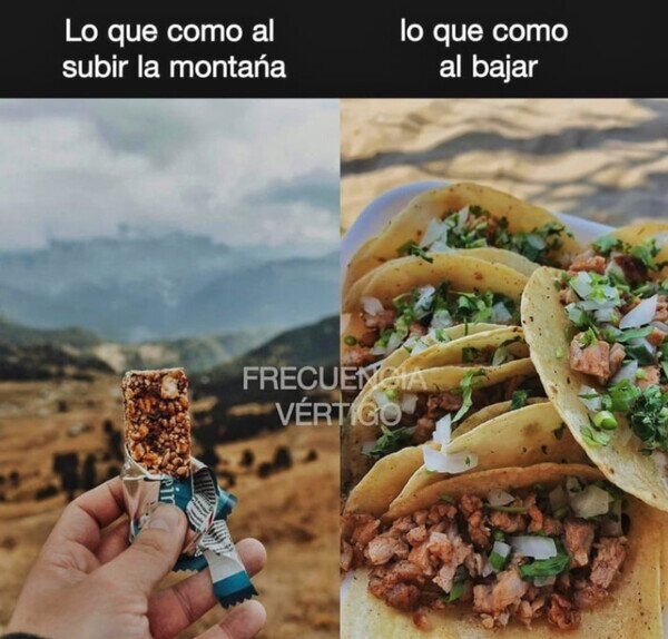Meme_otros - Mi paseo por la montaña se basa en comer