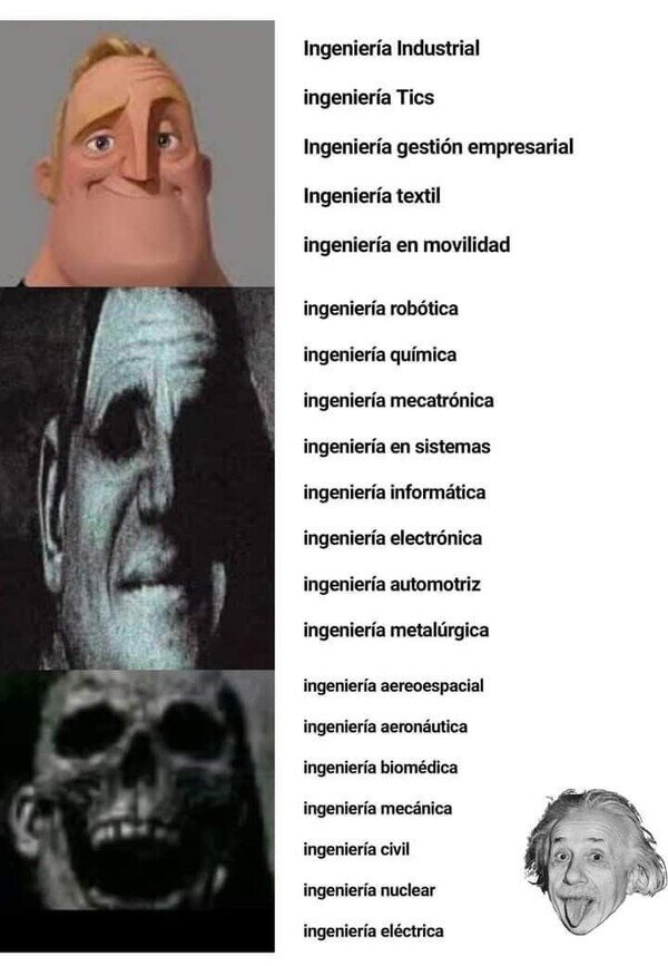 Meme_otros - Las ingenierías se van complicando
