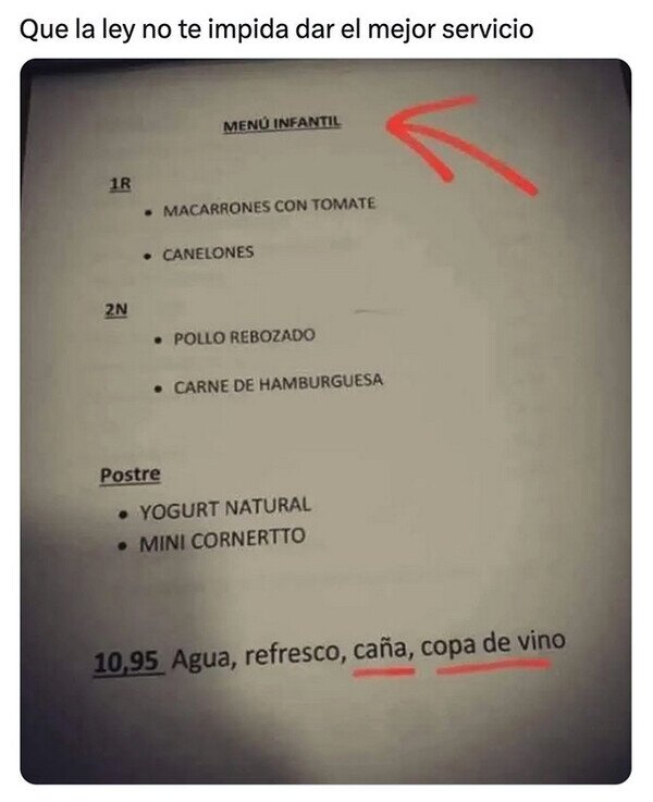 vino,beber,menú,infantil,niños