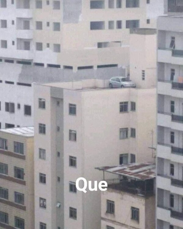 coche,azotea,edificios,wtf