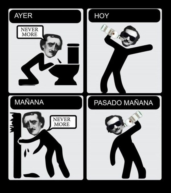 Meme_otros - Edgar Allan Poe fiestero