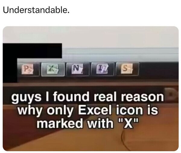 Meme_otros - La razón por la que el logo de Excel lleva la 'X' y no la 'E'